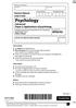 Pearson Edexcel Level 3 GCE Psychology Advanced Paper 2: Applications of psychology