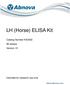 LH (Horse) ELISA Kit. Catalog Number KA assays Version: 01. Intended for research use only.