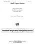 Staff Papers Series. Department of Agricultural and Applied Economics