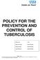 POLICY FOR THE PREVENTION AND CONTROL OF TUBERCULOSIS