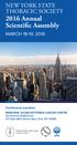 NEW YORK STATE THORACIC SOCIETY 2016 Annual Scientific Assembly