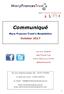 Communiqué. Mary Frances Trust s Newsletter. October For any enquiries please call: or send us a text: