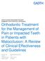 Orthodontic Treatment for the Management of Pain or Impacted Teeth in Patients with Malocclusion: A Review of Clinical Effectiveness and Guidelines