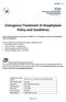 Emergency Treatment of Anaphylaxis Policy and Guidelines