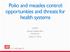 Polio and measles control: opportunities and threats for health systems