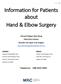 Information for Patients about Hand & Elbow Surgery