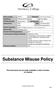 Substance Misuse Policy