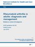 Rheumatoid arthritis in adults: diagnosis and management
