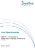 Unit Specification. BSL101 Introduction to British Sign Language (Healthcare) R/502/9683
