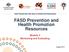 FASD Prevention and Health Promotion Resources