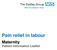 Pain relief in labour. Maternity Patient Information Leaflet