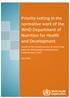Priority-setting in the normative work of the WHO Department of Nutrition for Health and Development