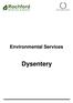 Environmental Services. Dysentery