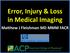 Error, Injury & Loss in Medical Imaging. Matthew J Fleishman MD MMM FACR