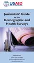 Journalists Guide to the Demographic and Health Surveys