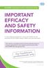 IMPORTANT EFFICACY AND SAFETY INFORMATION