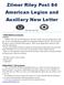 Zilmer Riley Post 84 American Legion and Auxiliary New Letter