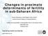 Changes in proximate determinants of fertility in sub-saharan Africa