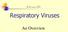 In the name of God. Respiratory Viruses. An Overview