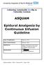 ASQUAM. Epidural Analgesia by Continuous Infusion Guideline