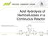 Acid Hydrolysis of Hemicelluloses in a Continuous Reactor