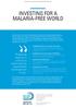 Investing for a Malaria-Free World