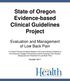 State of Oregon Evidence-based Clinical Guidelines Project