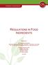REGULATIONS IN FOOD INGREDIENTS