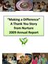 Making a Difference A Thank You Story from Nurture 2009 Annual Report