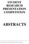 STUDENT RESEARCH PRESENTATION COMPETITION ABSTRACTS