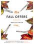 FALL OFFERS SAVE UP TO 30% ON