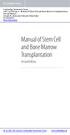 Manual of Stem Cell and Bone Marrow Transplantation