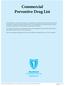 Commercial Preventive Drug List