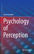 Simon Grondin. Psychology of Perception