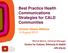 Best Practice Health Communications Strategies for CALD Communities