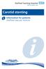 Carotid stenting. Information for patients Sheffield Vascular Institute