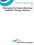 Information for Patients Receiving Radiation Therapy: Diarrhea