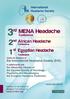 MENA Headache Conference African Headache Conference Egyptian Headache Conference. Welcome Message