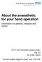 About the anaesthetic for your hand operation
