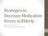 Strategies to Decrease Medication Errors in Elderly. Abeer Zeitoun, Pharm. D Certified in Medication Safety, MCPHS