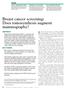 Breast cancer screening: Does tomosynthesis augment mammography?