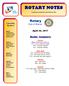 ROTARY NOTES. Rotary. Club of Warren. April 26, Member Assignments. Upcoming Speakers