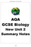 AQA GCSE Biology New Unit 2 Summary Notes