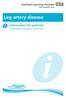 Leg artery disease. Information for patients Sheffield Vascular Institute