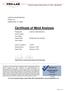 Certificate of Mold Analysis