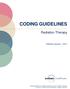 CODING GUIDELINES. Radiation Therapy. Effective January 1, 2019