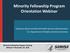 Minority Fellowship Program Orientation Webinar