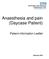 Anaesthesia and pain (Daycase Patient) Patient information Leaflet