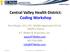 Central Valley Health District: Coding Workshop