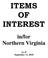 ITEMS OF INTEREST. in/for Northern Virginia